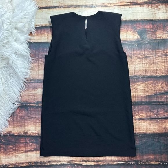 RELISTED  Zara Black Shoulder Pad Tank Dress Sleeveless Loose Dress - Picture 7 of 8